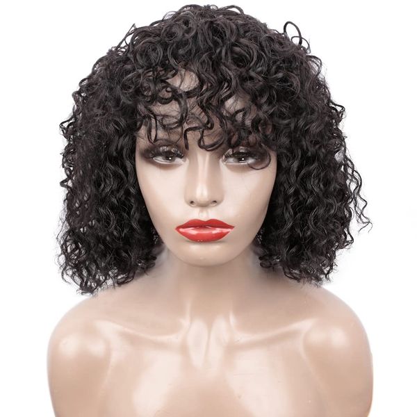 10-16 inch water wave bob wigs with bangs synthetic curly wig full machine made none lace wigsfactory direct, Black
10-16 inch water wave bob wigs with bangs synthetic curly wig full machine made none lace wigsfactory direct, Black