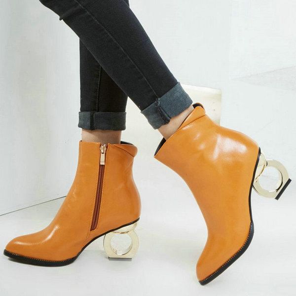 boots winter pointed 8cm special shaped high heels women ankle fashion thin bottom with zipper ladies artificial leather, Black
boots winter pointed 8cm special shaped high heels women ankle fashion thin bottom with zipper ladies artificial leather, Black