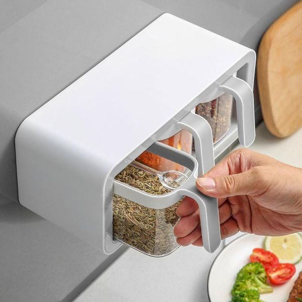 storage bottles & jars kitchen wall-mounted seasoning box salt pepper spice rack jar sugar bowl for gadget device sets organizer tool
storage bottles & jars kitchen wall-mounted seasoning box salt pepper spice rack jar sugar bowl for gadget device sets organizer tool