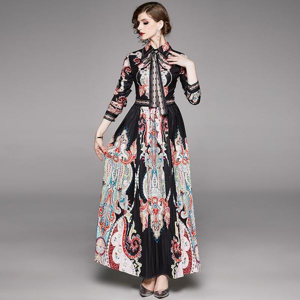 floral print long maxi dress women turn down collar spring sleeve pleated chiffon vintage bow high waist runway b554 casual dresses, Black;gray
floral print long maxi dress women turn down collar spring sleeve pleated chiffon vintage bow high waist runway b554 casual dresses, Black;gray