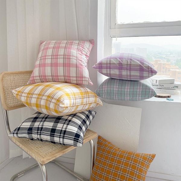pure cotton cushion pillow case 45x45cm plaid decoration sofa guest room bed cover
pure cotton cushion pillow case 45x45cm plaid decoration sofa guest room bed cover