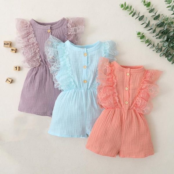 rompers infant baby girl lace sleeve solid ruffle romper jumpsuit born kids slim clothes summer sleeveless 2021, Blue
rompers infant baby girl lace sleeve solid ruffle romper jumpsuit born kids slim clothes summer sleeveless 2021, Blue