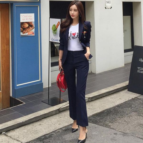 women's suits & blazers elegant pants woman slim suit jacket female work uniform blazer set pant for women, White;black
women's suits & blazers elegant pants woman slim suit jacket female work uniform blazer set pant for women, White;black