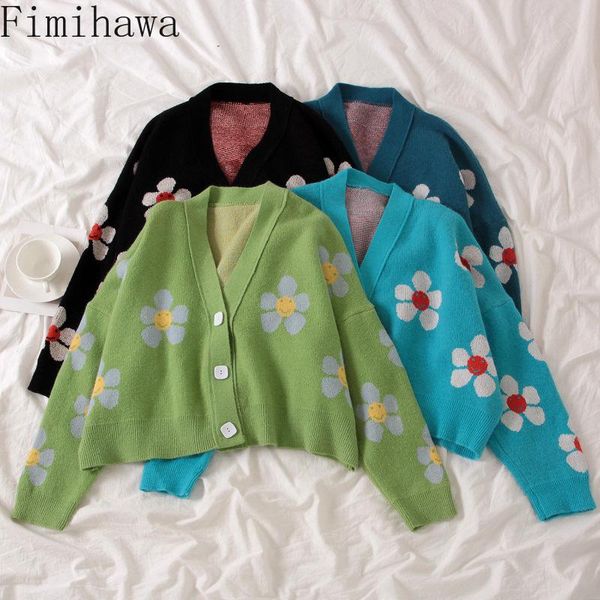women's knits & tees fimihawa preppy style flower knit cardigans sweater women v neck loose elegaht thicked pull femme print short casu, White
women's knits & tees fimihawa preppy style flower knit cardigans sweater women v neck loose elegaht thicked pull femme print short casu, White