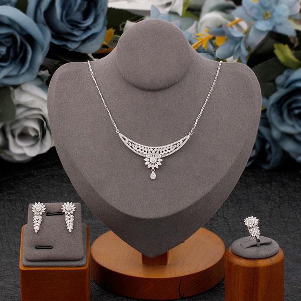 earrings & necklace bride talk trendy fashion small 3 pcs jewelry set ring cubic zirconia romantic bridal wedding jewellery gold, Silver
earrings & necklace bride talk trendy fashion small 3 pcs jewelry set ring cubic zirconia romantic bridal wedding jewellery gold, Silver