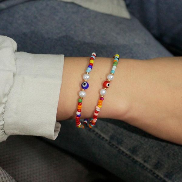 fashion bracelet for women boho lucky evil eye beads bracelets 2021 handmade multicolor pearl beaded charm, Golden;silver
fashion bracelet for women boho lucky evil eye beads bracelets 2021 handmade multicolor pearl beaded charm, Golden;silver