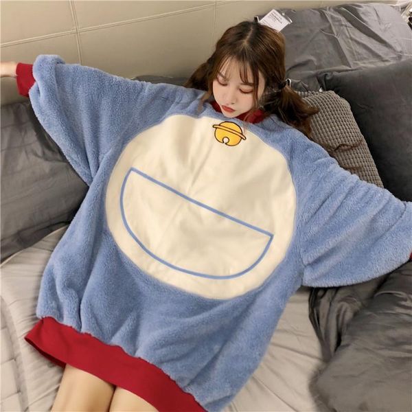 autumn winter sleep lounge women sleepwear cartoon doraemon oversized kawaii sweet pajamas, Black;red
autumn winter sleep lounge women sleepwear cartoon doraemon oversized kawaii sweet pajamas, Black;red