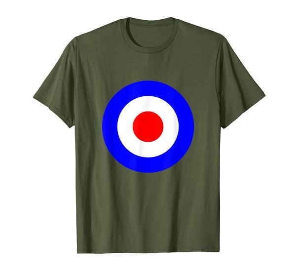 classic mod target tee shirt, White;black