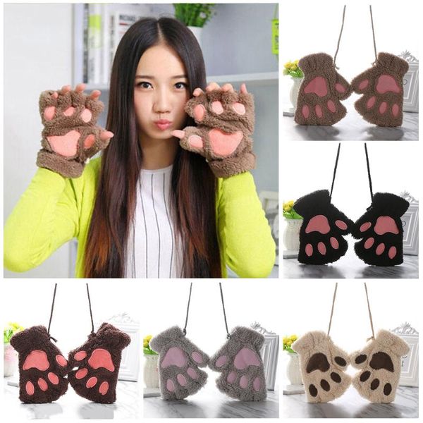 five fingers gloves 1pair women girls lovely winter warm fingerless fluffy bear cat plush claw half finger fashion mitten, Blue;gray
five fingers gloves 1pair women girls lovely winter warm fingerless fluffy bear cat plush claw half finger fashion mitten, Blue;gray