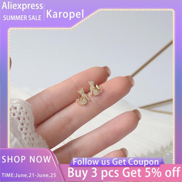 stud karopel romantic gold color cute small cat earrings japanese korean delicate jewelry zircon for women accessories, Golden;silver
stud karopel romantic gold color cute small cat earrings japanese korean delicate jewelry zircon for women accessories, Golden;silver