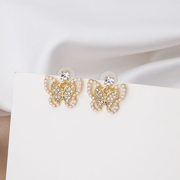 925 silver needle korean east gate butterfly pearl with diamond delicate sweet small earrings and earrings
925 silver needle korean east gate butterfly pearl with diamond delicate sweet small earrings and earrings