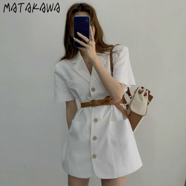 matakawa notched short dresses single breasted women dress korean chic robe straight tube slim pocket suit vestido with belt 210513, Black;gray
matakawa notched short dresses single breasted women dress korean chic robe straight tube slim pocket suit vestido with belt 210513, Black;gray