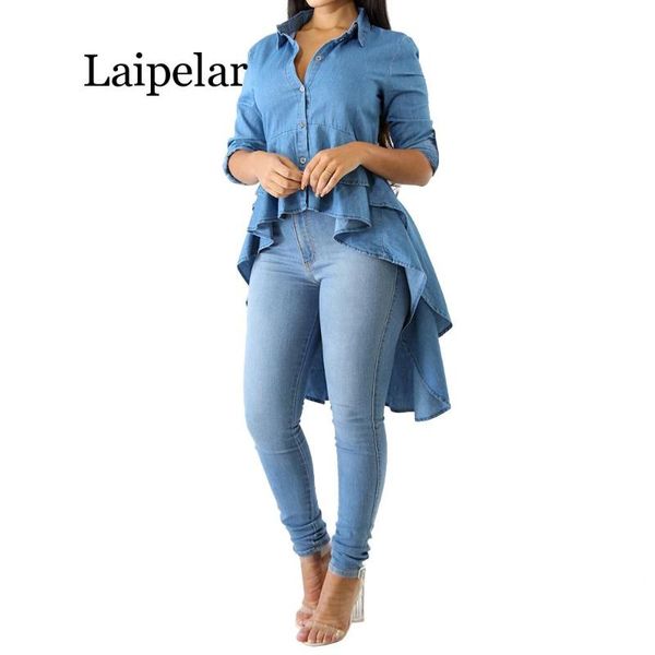 women's blouses & shirts laipelar 2021 women casual button down neck flouncing ruffles asymmetric hem slim blouse shirt, White
women's blouses & shirts laipelar 2021 women casual button down neck flouncing ruffles asymmetric hem slim blouse shirt, White