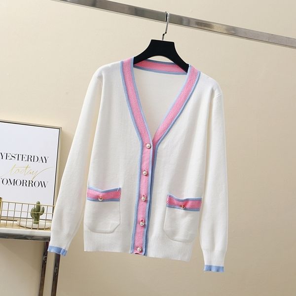 contrast colour striped sweet cardigan autumn knitted sweater coat v-neck single-breasted pocket outwear female cardigans 210416, White;black
contrast colour striped sweet cardigan autumn knitted sweater coat v-neck single-breasted pocket outwear female cardigans 210416, White;black