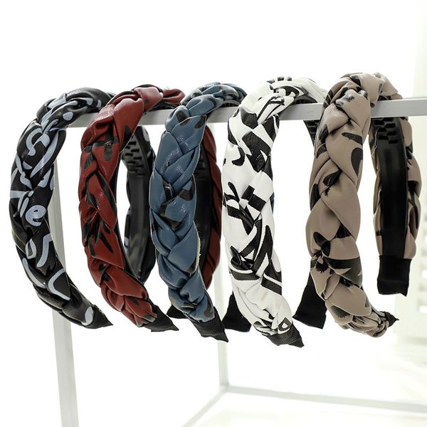 women's simple letter graffiti wide edge braid headdress hairpin leather headband f561, Silver
women's simple letter graffiti wide edge braid headdress hairpin leather headband f561, Silver
