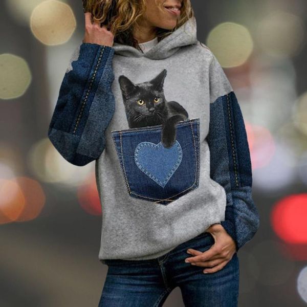 women's hoodies & sweatshirts cat animal print women long sleeve hoodis pullover sweatshirt loose streetwear casual 2021 autumn winter, Black
women's hoodies & sweatshirts cat animal print women long sleeve hoodis pullover sweatshirt loose streetwear casual 2021 autumn winter, Black