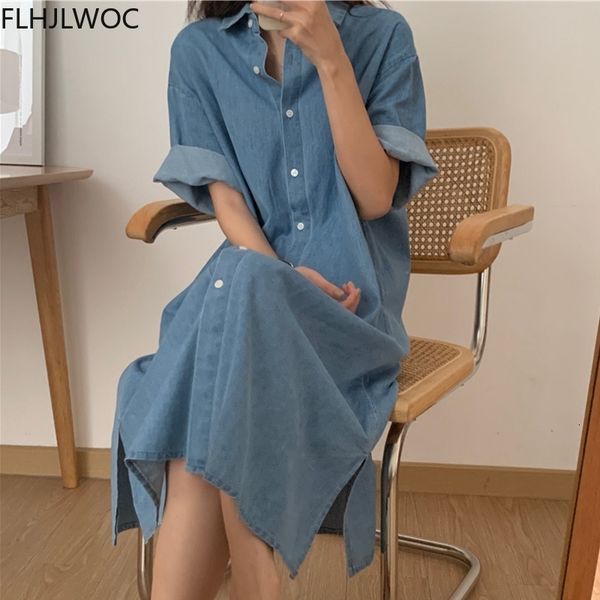 casual dresses plus size clothes summer women fashion chic korea design loose single breasted button solid blue jeans demin shirt, Black;gray
casual dresses plus size clothes summer women fashion chic korea design loose single breasted button solid blue jeans demin shirt, Black;gray