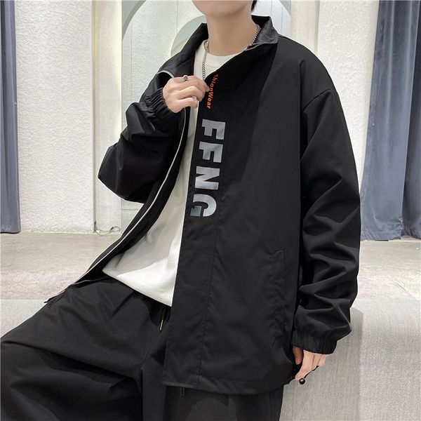 spring and autumn coat men's loose hip hop fashion casual et ins2021 thin outer wear, Black;brown
spring and autumn coat men's loose hip hop fashion casual et ins2021 thin outer wear, Black;brown