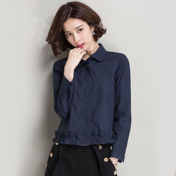 women's spring autumn style cotton blouse shirt solid color button long sleeve turn-down collar casual sp1077 blouses & shirts, White
women's spring autumn style cotton blouse shirt solid color button long sleeve turn-down collar casual sp1077 blouses & shirts, White