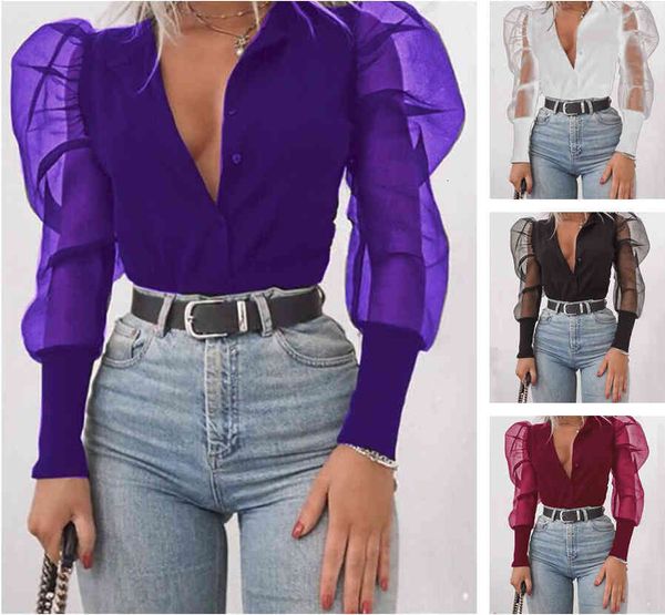blouses & shirts spring and autumn women's frothy long sleeve quality edition fashion designer style clothing solid color shirt, White
blouses & shirts spring and autumn women's frothy long sleeve quality edition fashion designer style clothing solid color shirt, White