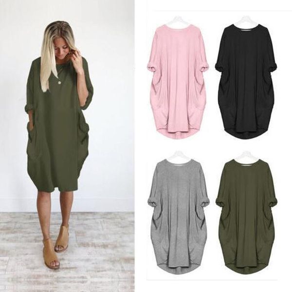 casual dresses 2021 winter long women dress classic pocket loose ladies crew neck plus size, Black;gray
casual dresses 2021 winter long women dress classic pocket loose ladies crew neck plus size, Black;gray