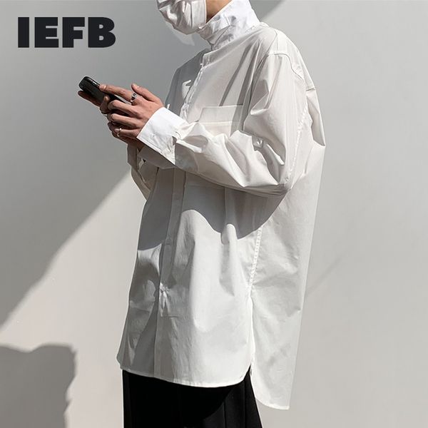 iefb men's clothing button stand collar white long shirts spring summer design long sleeve loose causal 9y6611 210524, White;black
iefb men's clothing button stand collar white long shirts spring summer design long sleeve loose causal 9y6611 210524, White;black