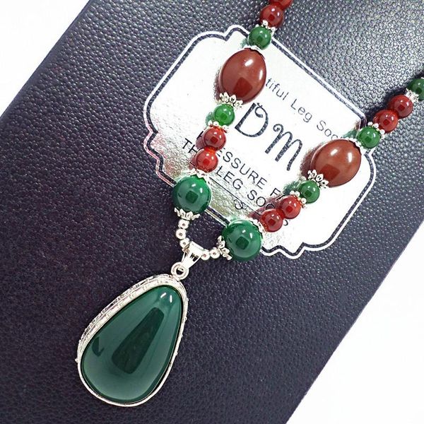 chains dark green water drop necklace bohemia imitation jade retro art sweater chain pendant clothes accessories, Silver
chains dark green water drop necklace bohemia imitation jade retro art sweater chain pendant clothes accessories, Silver