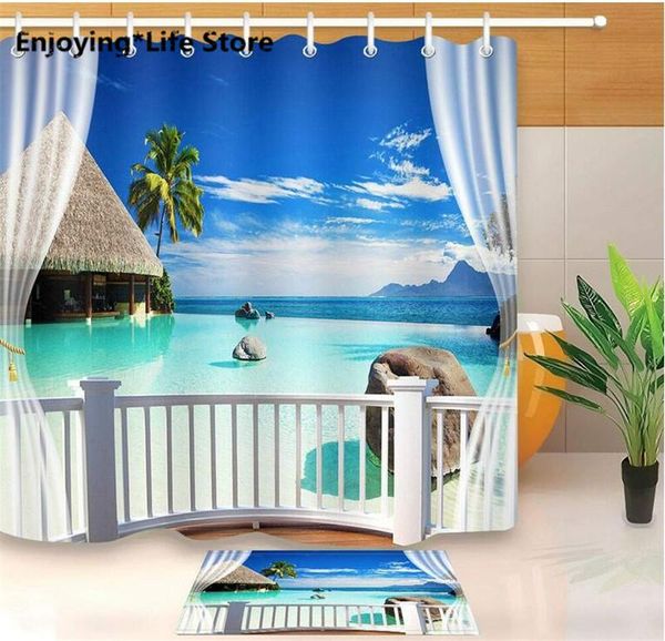 shower curtains sunny beach scenic curtain set waterproof bathroom bath mat fabric rugs 72 x with 12 hooks (24x16 mat)
shower curtains sunny beach scenic curtain set waterproof bathroom bath mat fabric rugs 72 x with 12 hooks (24x16 mat)