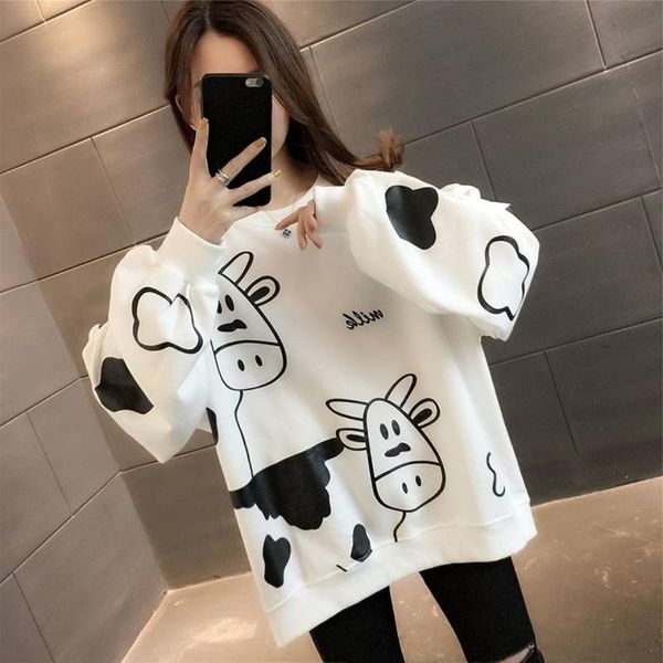 women's hoodies & sweatshirts loose korean dairy cow pattern bf lazy style pink white jumper spring autumn women sweatshirt thin round, Black
women's hoodies & sweatshirts loose korean dairy cow pattern bf lazy style pink white jumper spring autumn women sweatshirt thin round, Black
