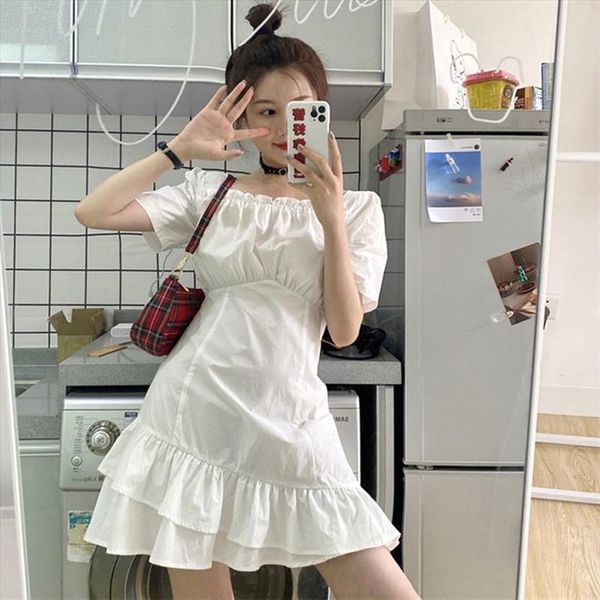 summer sweet white square collar women dresses irregular ruffles fishtail mini korean party, Black;gray
summer sweet white square collar women dresses irregular ruffles fishtail mini korean party, Black;gray