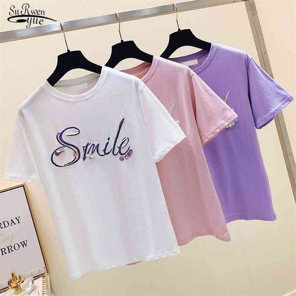 short sleeve tee shirt fashion casual t-shirt embroidery women cotton female clothing elegant summer 4914 210421, White
short sleeve tee shirt fashion casual t-shirt embroidery women cotton female clothing elegant summer 4914 210421, White