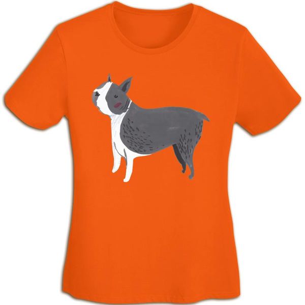 boston terrier women's fashion is pure cotton round neck and short sleeves in a solid color t-shirt, White
boston terrier women's fashion is pure cotton round neck and short sleeves in a solid color t-shirt, White