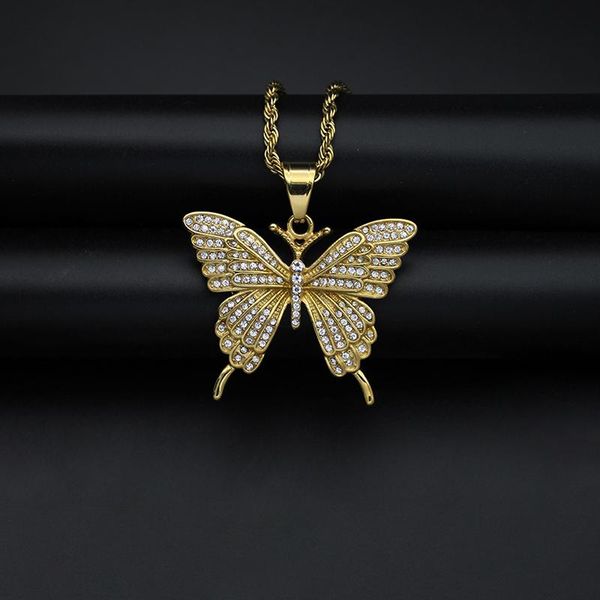 pendant necklaces hip hop bling iced out rhinestones gold stainless steel butterfly pendants necklace for men rapper jewelry, Silver
pendant necklaces hip hop bling iced out rhinestones gold stainless steel butterfly pendants necklace for men rapper jewelry, Silver