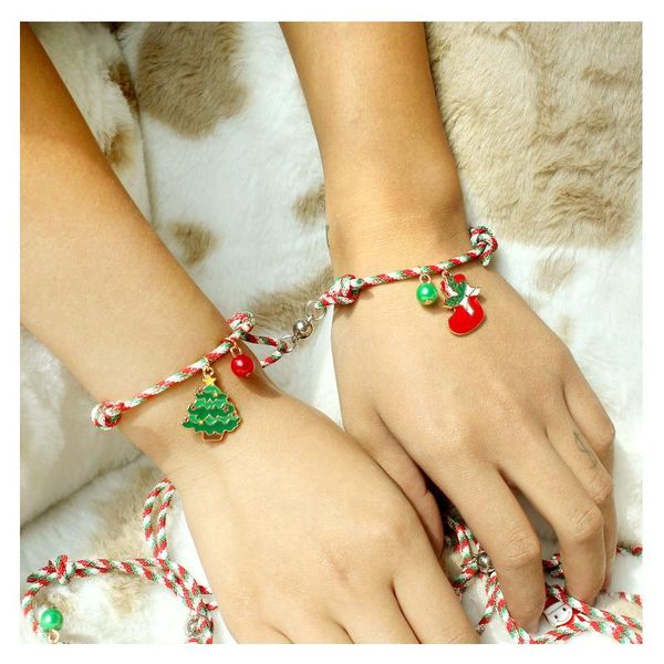 link, chain fashion christmas 2pcs/set couples magnet bracelet santa claus attraction rope couple pendant bangles lovers jewelry, Black
link, chain fashion christmas 2pcs/set couples magnet bracelet santa claus attraction rope couple pendant bangles lovers jewelry, Black