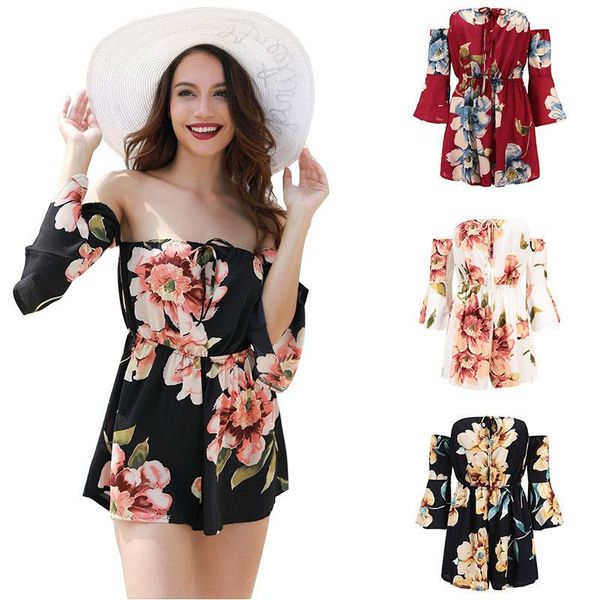 women's jumpsuits & rompers european and american fashion trumpet sleeve printed jumpsuit shorts strapless one-piece pants, Black;white
women's jumpsuits & rompers european and american fashion trumpet sleeve printed jumpsuit shorts strapless one-piece pants, Black;white