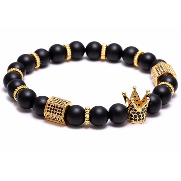 black pave cz zirconia oro rey crown charm strands pulsera hombres enamel opaque matte brazalete de cuentas piedra
black pave cz zirconia oro rey crown charm strands pulsera hombres enamel opaque matte brazalete de cuentas piedra