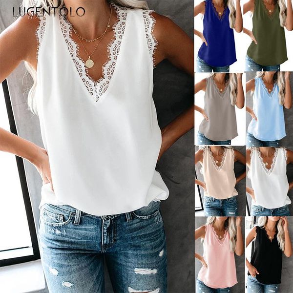 women's tanks & camis lugentolo tank woman summer style v-neck lashes lace sleeveless loose plus size casual for women, White
women's tanks & camis lugentolo tank woman summer style v-neck lashes lace sleeveless loose plus size casual for women, White