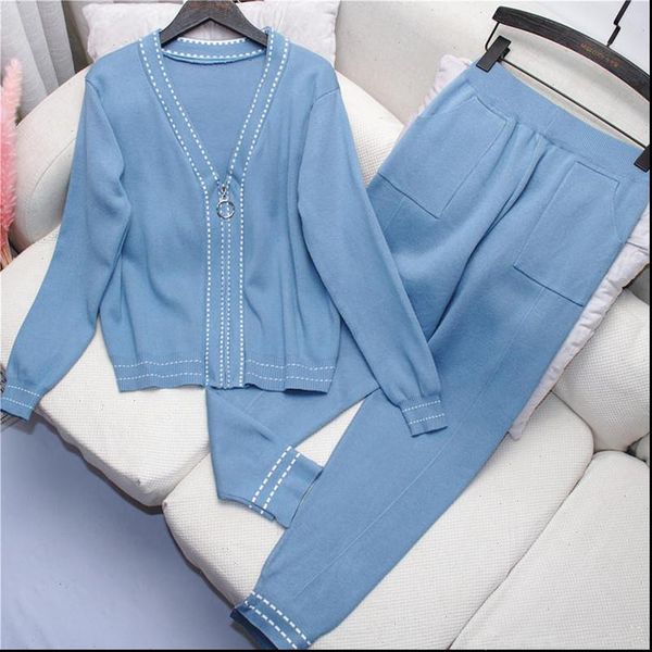 women casual tracksuit knitted womens tracksuits coat and long pants suit autumn v collar zipper up cardigans trousers, Gray
women casual tracksuit knitted womens tracksuits coat and long pants suit autumn v collar zipper up cardigans trousers, Gray