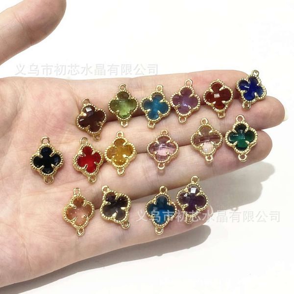 14kc gold color copper clad glass clover 10mm14mm single and double pendant bracelet diy accessories, Black
14kc gold color copper clad glass clover 10mm14mm single and double pendant bracelet diy accessories, Black