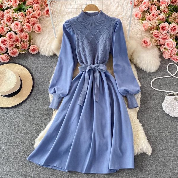 casual dresses elegant solid color women's dress fashion korean corduroy splicing o-neck puffy sleeve autumn street style a-line, Black;gray
casual dresses elegant solid color women's dress fashion korean corduroy splicing o-neck puffy sleeve autumn street style a-line, Black;gray