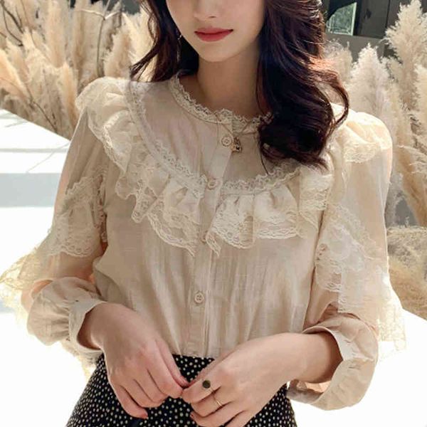 long sleeve blouse women blusas mujer de moda apricot cotton linen blouse shirt ruffles stand collar lace blouse blusa e147 210426, White
long sleeve blouse women blusas mujer de moda apricot cotton linen blouse shirt ruffles stand collar lace blouse blusa e147 210426, White