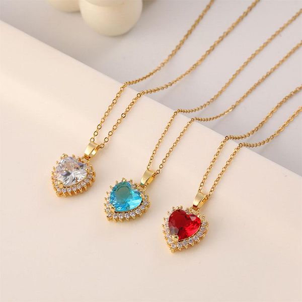 pendant necklaces cubic zircon gold plated titanium steel heart necklace wedding anniversary girlfriend woman jewelry gifts, Silver
pendant necklaces cubic zircon gold plated titanium steel heart necklace wedding anniversary girlfriend woman jewelry gifts, Silver
