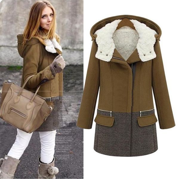 women's wool & blends nice winter jackets women long cashmere coat female zipper thick woolen coats jacket parka slim outwear 50, Black
women's wool & blends nice winter jackets women long cashmere coat female zipper thick woolen coats jacket parka slim outwear 50, Black