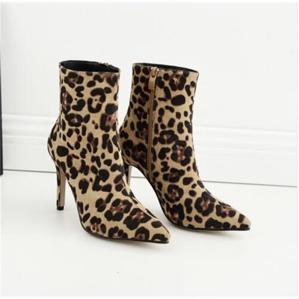 women ankle boots flock high heels point toe zipper leopard half short winter martin shoes mujer stiletto 35-40, Black
women ankle boots flock high heels point toe zipper leopard half short winter martin shoes mujer stiletto 35-40, Black