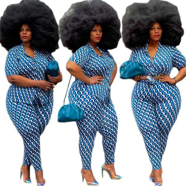 plus size tracksuits women outfit fashion turn down collar shirt printed tight-fitting buttocks two piece suit wholesale drop, Black 
plus size tracksuits women outfit fashion turn down collar shirt printed tight-fitting buttocks two piece suit wholesale drop, Black