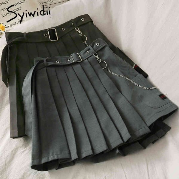 syiwidii harajuku pleated chain high waist skirt women bandage casual a-line solid spring summer korean fashion mini skirts 210417, Black
syiwidii harajuku pleated chain high waist skirt women bandage casual a-line solid spring summer korean fashion mini skirts 210417, Black