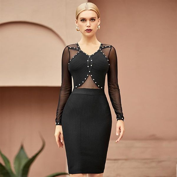 casual dresses sesidy 2021 summer women black lace long sleeve club bandage dress v neck beading celebrity evening party lady, Black;gray
casual dresses sesidy 2021 summer women black lace long sleeve club bandage dress v neck beading celebrity evening party lady, Black;gray
