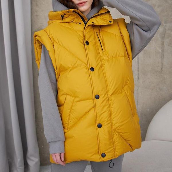 women's vests agong winter solid women fashion hooded pocket sleeveless casual coats elegant loose zipper female ladies, Black;white
women's vests agong winter solid women fashion hooded pocket sleeveless casual coats elegant loose zipper female ladies, Black;white