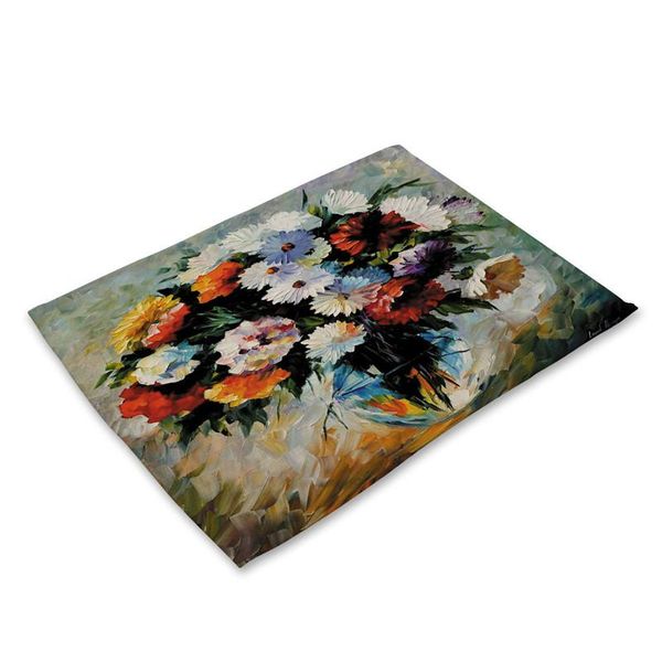 table runner oil painting flower placemat for dining rose flowers creative printed heat-resistant kitchen accessories
table runner oil painting flower placemat for dining rose flowers creative printed heat-resistant kitchen accessories