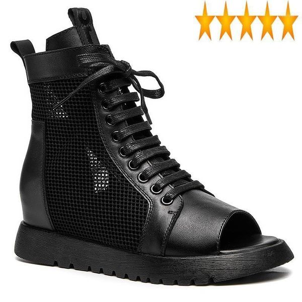 sandals hollow summer genuine leather mesh out ankle boots women internal increase gladiator peep toe casual shoes high roman sandal1, Black
sandals hollow summer genuine leather mesh out ankle boots women internal increase gladiator peep toe casual shoes high roman sandal1, Black